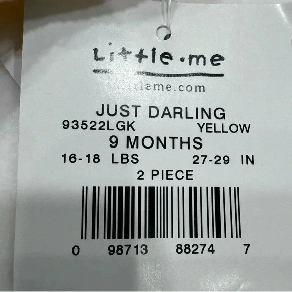 NWT Little Me Infant Girls cotton dress Yellow W/embroidered flowers 9 Months - Picture 4 of 13